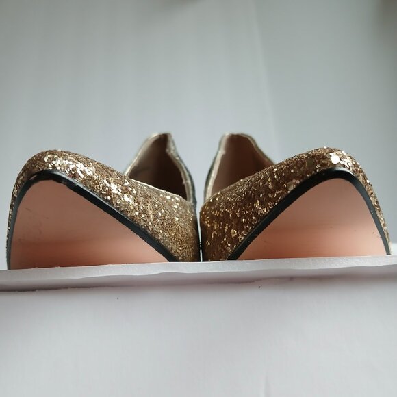 JustFab 'Sindra' Gold & Black Ombré Glitter Stiletto Pumps New Sz 8 - Picture 9 of 11